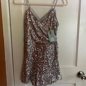 Prima Sequin Romper - silver multi Baltic Born size S
